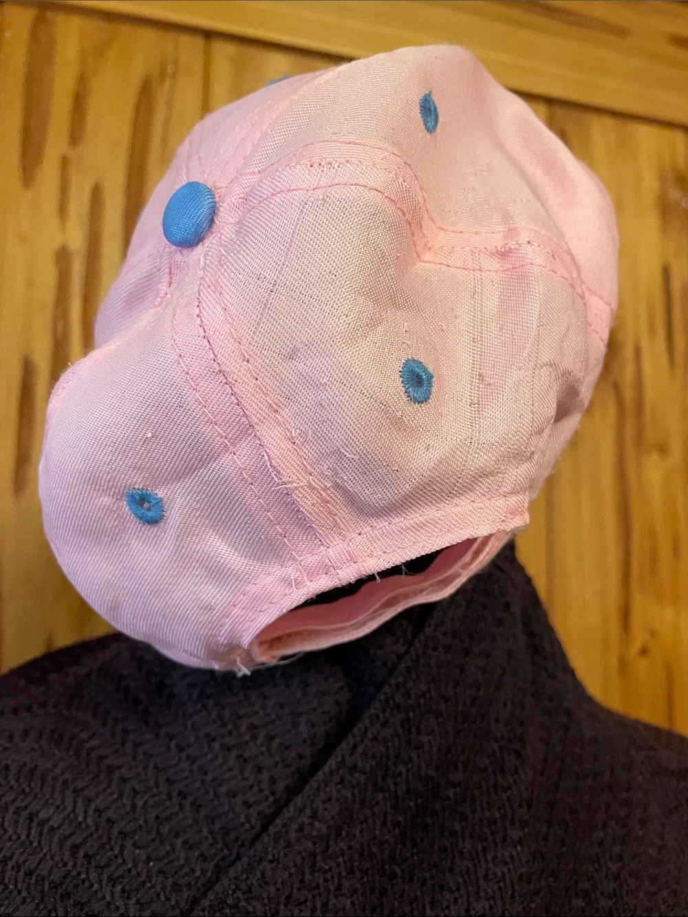 Lands' End Pink and Light Blue Kids' Baseball Cap